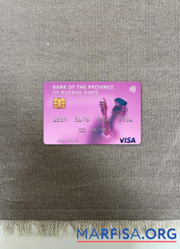 Downloadable Argentina Bank of the Province of Buenos Aires visa card photolook front download for verification